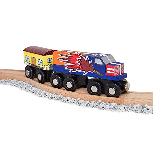 8 Unpainted Train Cars with 12 Colors Paint and Paint Brushes Set for Wooden Railway Compatible with Thomas, Chuggington, Brio, Great for Birthday Party Train Theme