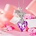 Kate Lynn Valentines Day Necklace Gifts for Mom Necklaces for Women Jewelry Gift Purple Crystal Teddy Bear Heart Pendant Necklace Anniversary Birthday Gifts for Her Daughter Girls