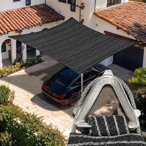 Amgo 16' x 47' Black Rectangle Pro Ring Sun Shade Sail for Patio Backyard at Amazon
