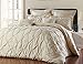 Unique Home 8 Piece Reversible Pinch Pleat Comforter Set Fade Resistant, Taupe, King
