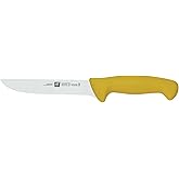 ZWILLING Twin Master 6" Wide Boning Knife | 57 Rockwell Hardness | Ergonomic Non-Slip Synthetic Resin Yellow Handles with Enc