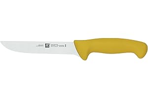 ZWILLING Twin Master 6" Wide Boning Knife | 57 Rockwell Hardness | Ergonomic Non-Slip Synthetic Resin Yellow Handles with Enc