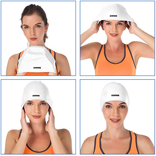 image for KMMIN Swim Cap, 3D Ergonomic Design Swimming Cap for Women Men Long Ha
