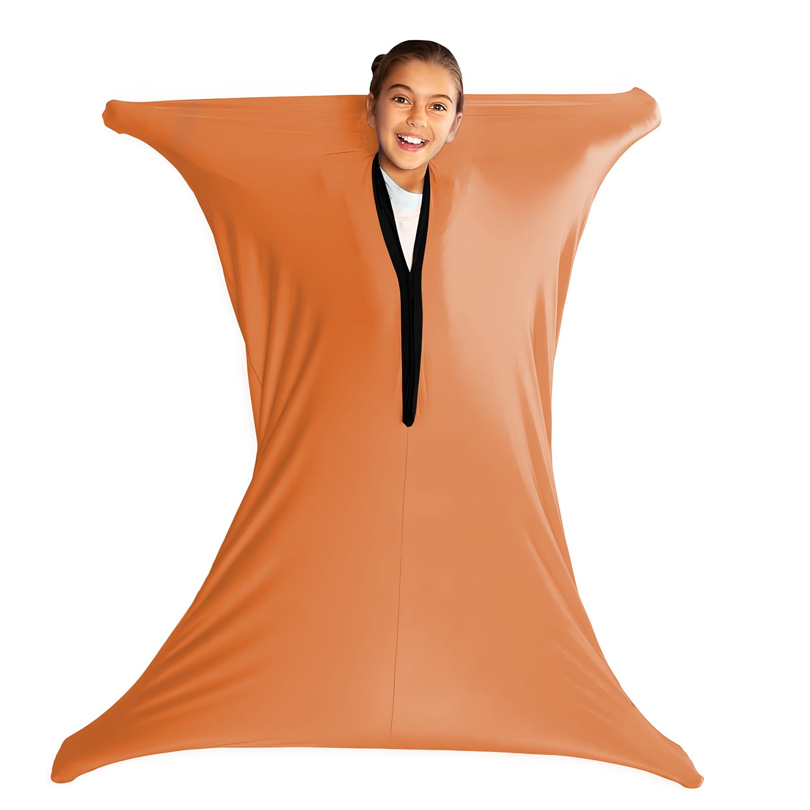 SZSMART Sensory Body Sock for Adult, 65"x29" Full-Body Wrap Stretchy Body Sox to Relieve Stress for Adult with Autism, Anxiet (Orange, XL/163-191cm)