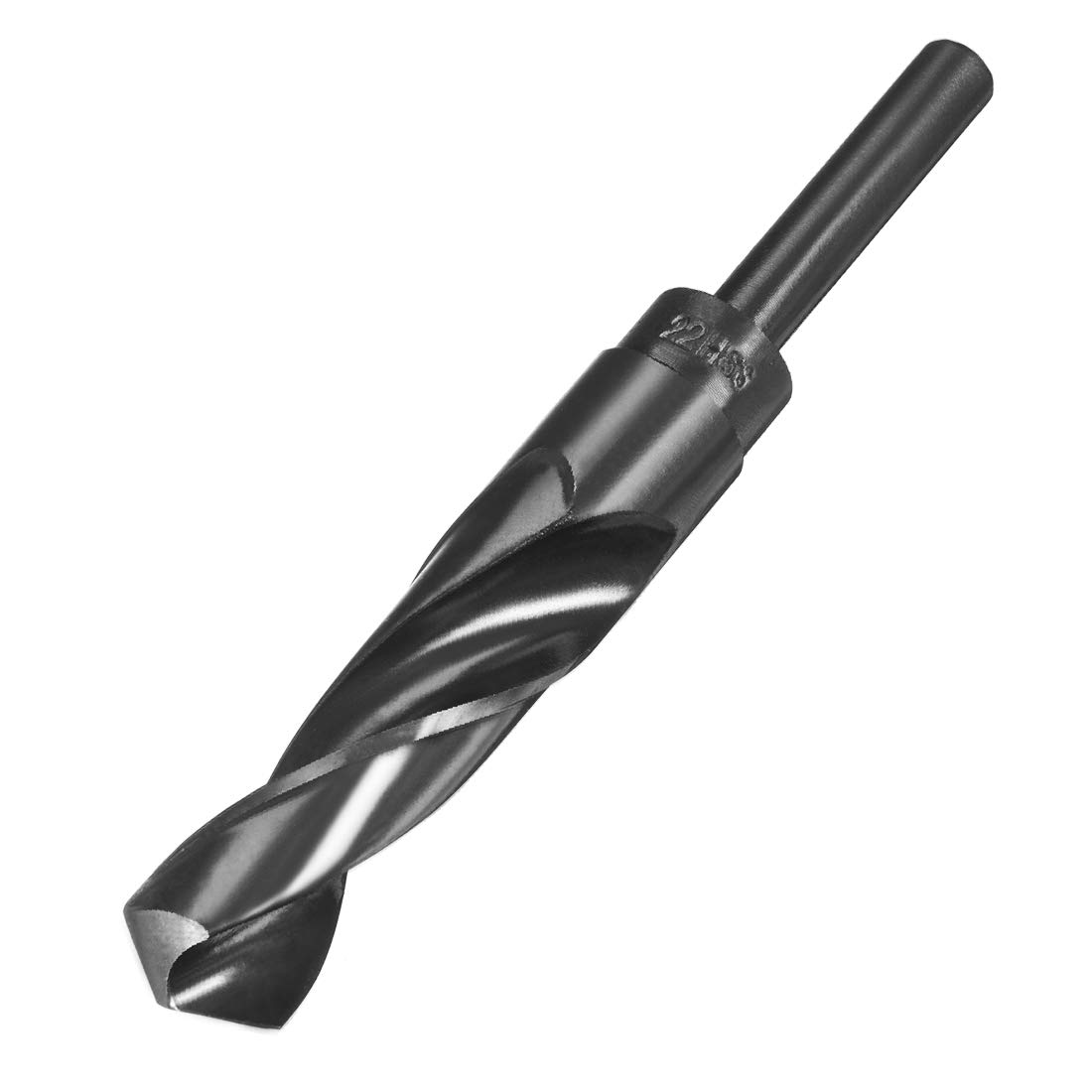 sourcing map Reduced Shank Drill Bit 22mm Black Nitride Coated with 1/2 Inch Straight Shank, High Speed Steel HSS 9341 Twist Drill Bit for Stainless Steel Alloy Metal Plastic