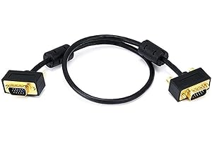 Monoprice 1.5ft Ultra Slim SVGA Super VGA 30/32AWG M/M Monitor Cable w/ ferrites (Gold Plated Connector)