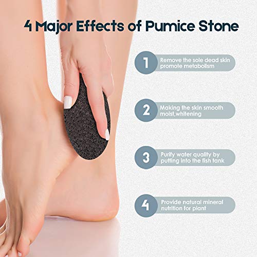 Foot Pumice Stone, Foot Scrubber Callus Remover, Exfoliation to Remove Dead Skin for Foot, Heel, Toes, Dry Dead Skin Scrubber Corn Remover Natural Foot File Massage Spa