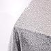 Trlyc 60 Inch by 120 Inch Silver Sequin Rectangular Tablecloth