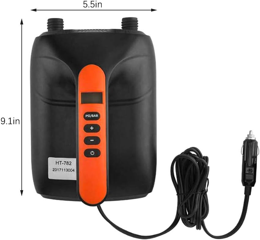Jroyseter 20 PSI Electric air Pump SUP Pump Portable 12 V high Pressure Inflatable air Pump with air Pressure 6 air Adapter valves for Inflating Paddle Boards Boats (20 PSI): Home & Kitchen