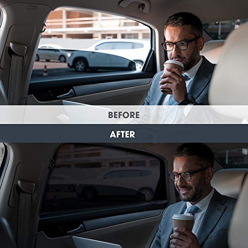 TWING Car Window Sun Shade Breathable Mesh Car Rear Side Window Shade Sun Visor Protector Blocks 99% UV Rays Keeps Your Vehicle Cool Car Mosquito Net Curtains for Most Sedans SUV Truck (Universal Fit)