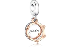 VALGACLS 925 Sterling Silver Family Love Mom Mouse Heart Charms for Bracelets Necklace Valentine's Day Mother's Day Jewelry Charm for Women