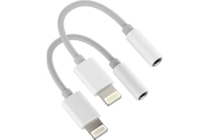 Iphone AUX Adapter for Headphone Dongle Jack(2pack)Lightning to 3.5mm Splitter Cable Apple MFI Certified Audio Cord Adaptador