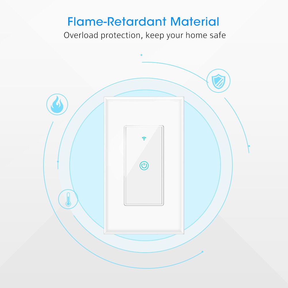 Smart Light Switch, Aicliv WiFi Light Switch Works with Alexa, Google