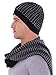 Simplicity Men's 2 Piece Winter Set Dual-Toned Handmade Scarf Beanie Black/Grey