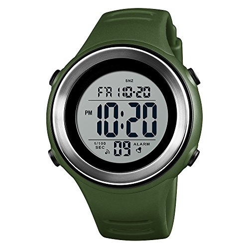 Military Sports Watches Men Waterproof LED Digital Sport Watch Man Fashion Mens Watches Top Brand Luxury (Army Green)