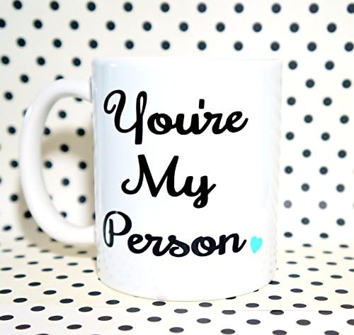 MINT HEART You're My Person Coffee Mug. You're My Person BFF Mug, Novelty Romantic Love Theme Mug - You Are My PersonMug Cup, Romantic Gift Mug for Lovers/Husband/Wife