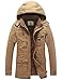 WenVen Men's Military Style Thicken Hooded Jacket