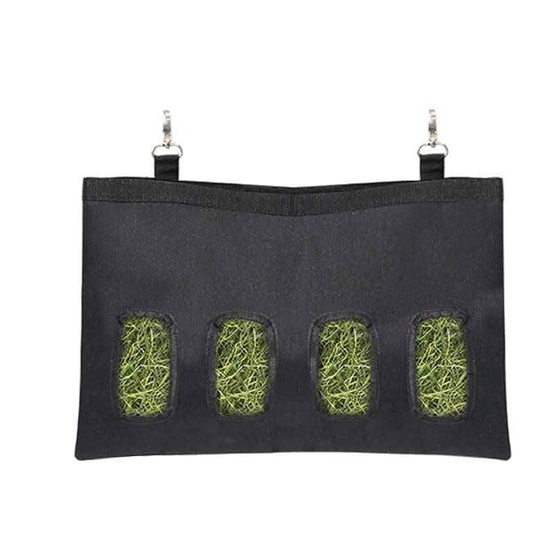 Rabbit Hay Feeder Bag, Guinea Pig Hay Feeder Storage, Rabbit Hay Bag, Guinea Pig Hay Feeder, Large Capacity 600D Oxford Cloth Fabric Hanging Hay Feeder Bag for Small Animals (4 Holes)