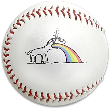 Unicorn Spew Rainbow Fashion Baseballs For Practice Competitions Gifts ArtsRaised Seam Safety Baseball