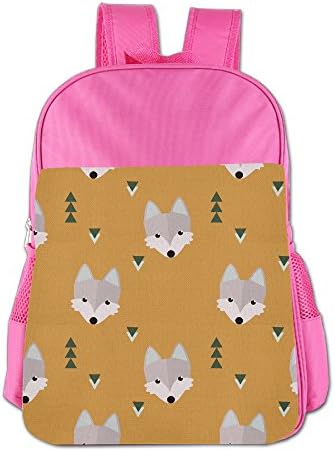 JJH Kids School Backpack Wolf Head Popular Pattern Bookbag For Travel Outdoors