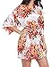 DF-deals Women's Satin Floral Robes for Bride and Bridesmaid Wedding Party Kimono Silk Robes Nursing Gown Short,White,Medium/US 4-6