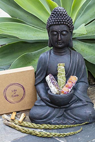 LIFE OF GAIA Sweetgrass Braid Smudge Kit with Sage Sticks, Cedar Smudge & Palo Santo Sticks for Smudging. Sweet Grass… - Image 6