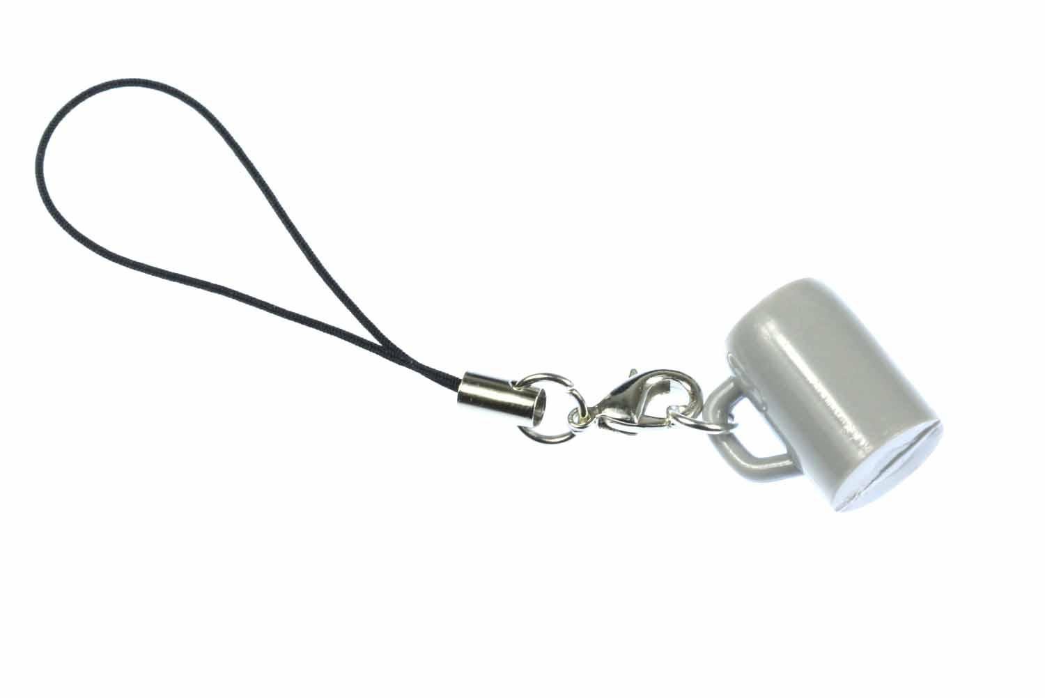 Miniblings Beer Mug Glass Mobile Cell Phone Charm Pendant Oktoberfest Munich Gray