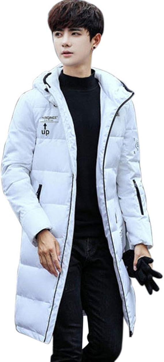 Amazon Wenhaiダウンコートメンズ 冬服 ロング ジャケット膝下丈 防風 防寒ジャケット中綿 アウター 紳士 通勤 通学 キャンパス 厚手 カジュアル ゆったり 無地 暖かい かっこいい 黒 コート コート ジャケット 通販