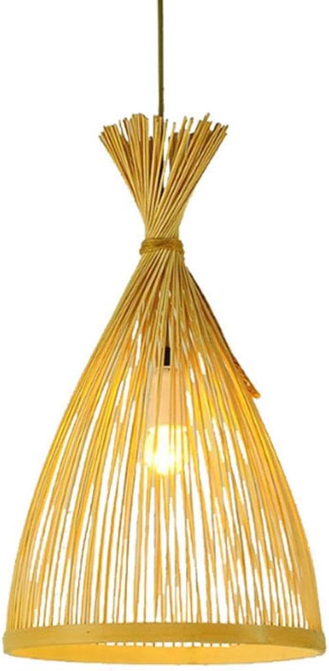 MUMUMI Vintage Bamboo Lantern Chandelier, Hand-woven Ceiling Lamps Rattan Retro Ceiling Chandelier Bedroom Living Room Teahouse Restaurant Bamboo Lamp Bar Cafe Club Single Head Chandelier