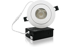 CanoLight 4Inch LED Recessed Gimbal Pot Light with Junction Box, 9W 950LM Dimmable IC Rated 180° Rotatable Ceiling Light, 5CC