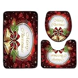 Bathroom Rug Mat - Bath Mat Carpet - Christmas Floor Entrance Carpet Floor Mats Rugs Kitchen Carpet Doormats, Toilet Seat Cover and Rug - 3pcs Thanksgiving Day Carpets Decor (B)