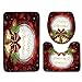 Sunshinehomely SHL Christmas Santa Claus Non-Slip Bath Mat Bathroom Toilet Seat Cover and Rug Christmas Decor 3pcs (B)