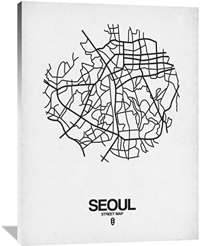 Naxart Studio "Seoul Street Map White" Giclee on Canvas, 36" x 1.5" x 48"