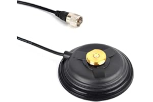 UAYESOK 4.3inch NMO Magnetic Mount,14KG Suction Mobile Radio Antenna Base W/5M RG58 Coaxial Cable PL-259 Plug for Vehicle Tru