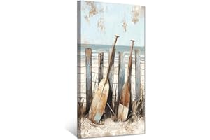 CCWACPP Coastal Canvas Wall Art Paddle Wall Decor Nautical Pictures Beach Painting Print Seascape Posters Living Room Bathroo