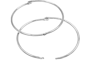 Coideal 3 Inch Extra Large Metal Book Rings - Loose Leaf Binder Rings, Easy to Open and Close, 20 Pack Jumbo Silver Circular Shower Curtain Ring Loops for Drape, Bathroom, Home Decor (76 mm)