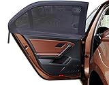 MDW 4 Pcs Improved Version Adjustable Universal Fit Car Side Window Shade Baby Sun Shade,Fits Most Cars and SUV Easy to Install (4 Contoured ) ()