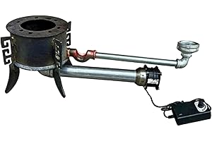 Hoorae Waste Oil Burner with Blower Farm Stove Home Shed Heating Furnace Burning Boiler (18cm 3 Foot Stove)