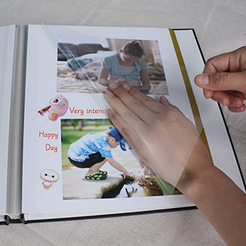 Zoview Art Magnetic Self-Stick Page Photo Album for Wedding or Family, Hand Made DIY Albums Holds 3X5, 4X6, 5X7, 6X8,8X10 Photos, A52053 (Golden)