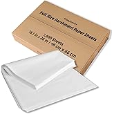 1600/Case 18x26 Inch Full Size Baking Parchment Paper Bulk - Non-Stick & Grease-Proof, 428F Reusable Bun/Sheet Pan Liners for Bakeries, Restaurants (White 18.1"×26"(46×66cm) 1600 sheets)