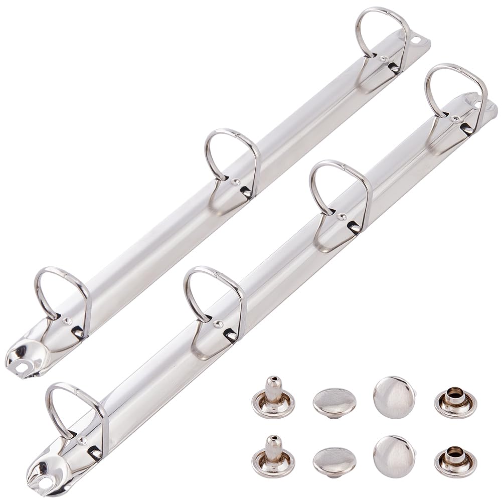 GORGECRAFT 2Pcs Metal A4 Size 3-Ring 4-Ring Binder Mechanism Replacement Kit Steel Loose Leaf Binders D-Rings Leaf Binding Spines Combs Combs for Organizers DIY Planners School Document Organization