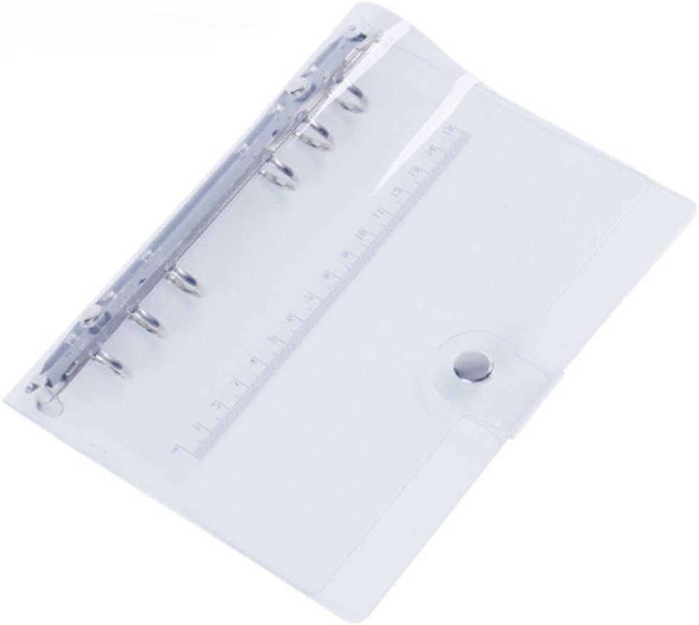 EOPER A7 Standard 6 Holes Transparent Soft PVC Notebook Round Ring Binder Cover Protector Loose Leaf Folder,14cmx11cm/5.51inch x4.33inch, A7