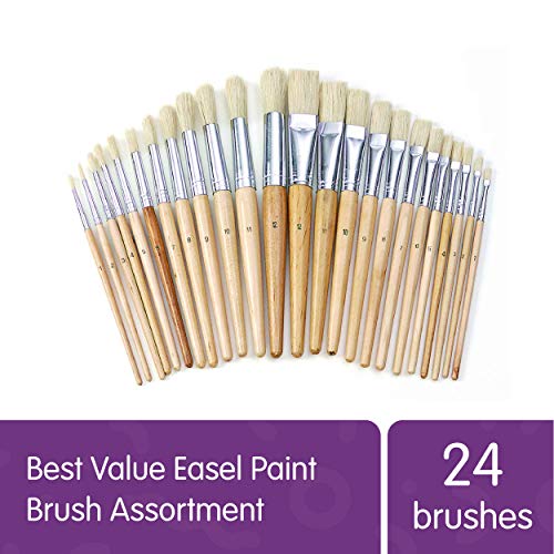 Colorations Easel Paint Brushes, Assorted Sizes, Value Pack, Set of 12