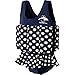 Konfidence Floatsuit (2-3 Years, Navy Polka Dot)