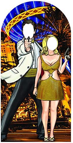 SC1151 Black and Gold Secret Agent Stand-in Cardboard Cutout Standup