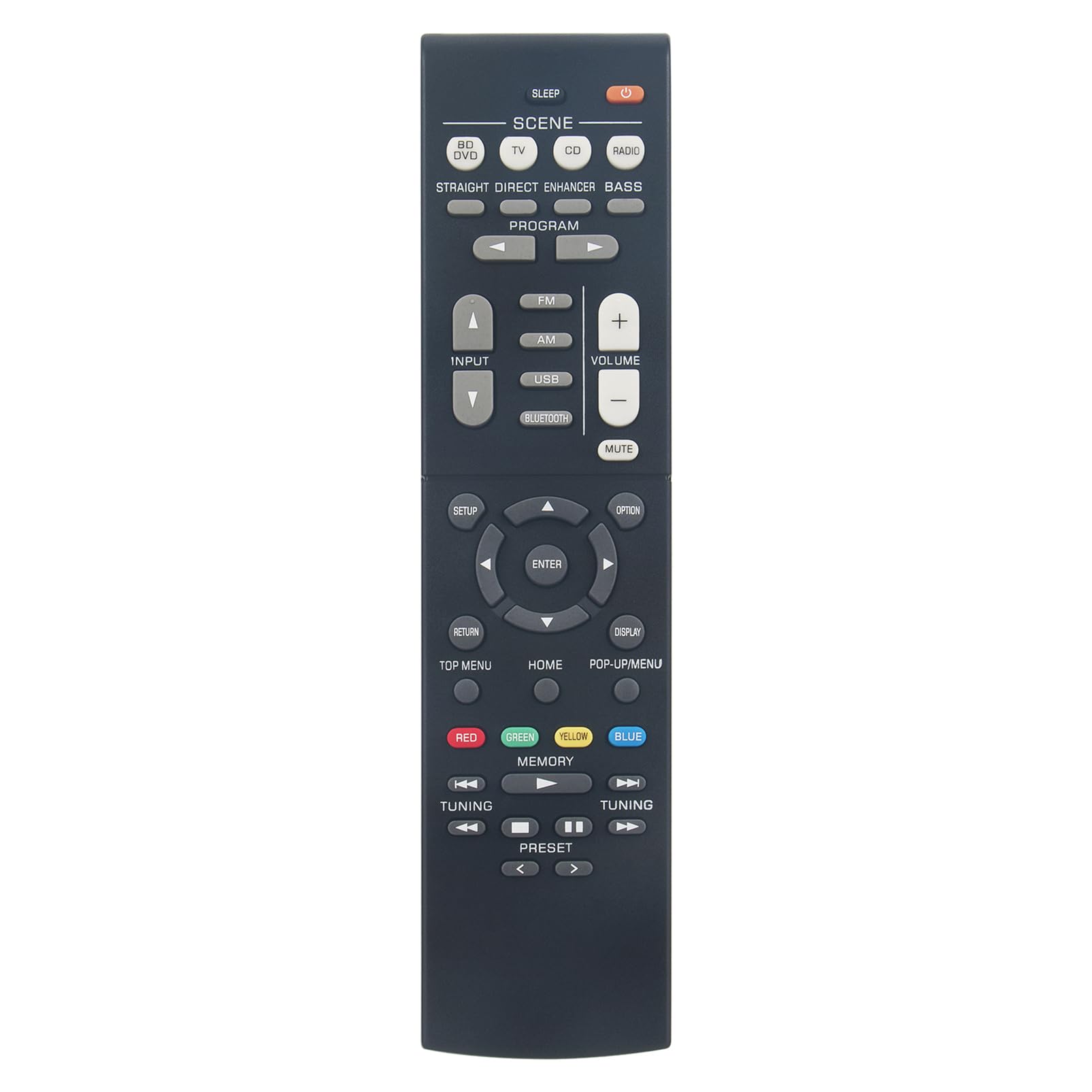 Photo 1 of RAV561 ZZ43210 Replacement AV Receiver Remote Commander Compatible for Yamaha Stereo Home Theater System YHT-4950U RX-V385 HTR-3072 RX-V381 HTR-3071 RX-V383 RX-V383BL YHT-4950UBL