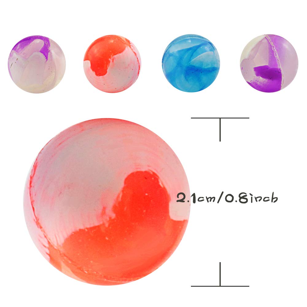 Agreatca 100 pcs Cloud 19 mm Bouncing Balls，Mini Neon Swirl Bouncing