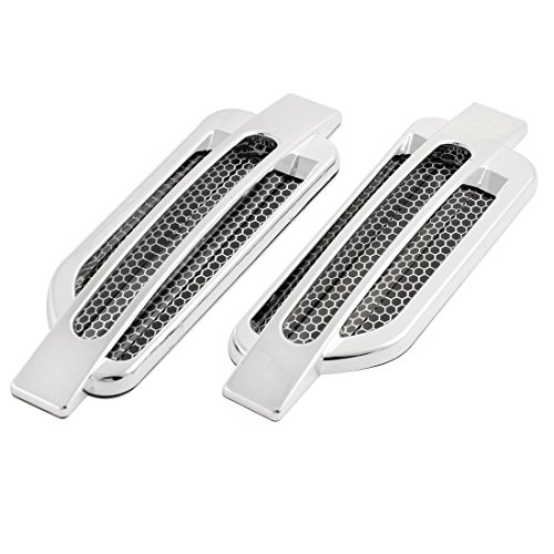 2 x Sliver Tone Electroplate Car Air Flow Sticker