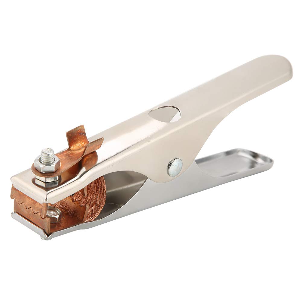 Welding Ground Clamp, 300A Electroplated Ground Clamp Copper Welding Earth Clip Manual Welder Earth Ground Cable Copper Grip Clip Clamp Heavy Duty for Manual Welder