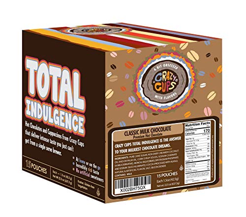 image for Crazy Cups Gourmet Hot Chocolate Packets, Indulgent Milk Chocolate H